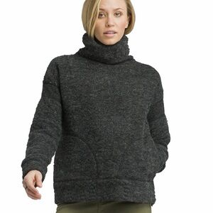 ✨ prAna Crestland Sweater Charcoal Fleece Roll-Neck Tall Collar | Size Medium